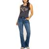 Damen Slimming Washed Schlagjeans - Figurbetonte Lange Hosen Jeans Slim Slimming Washed Schlaghosen Damenhosen Hosen
