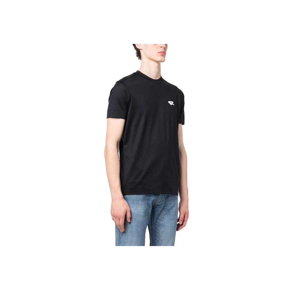 Emporio Armani Logo Embroidered Short Sleeve T-Shirt Men tops Black 8N1TEW-1JUVZ-0920