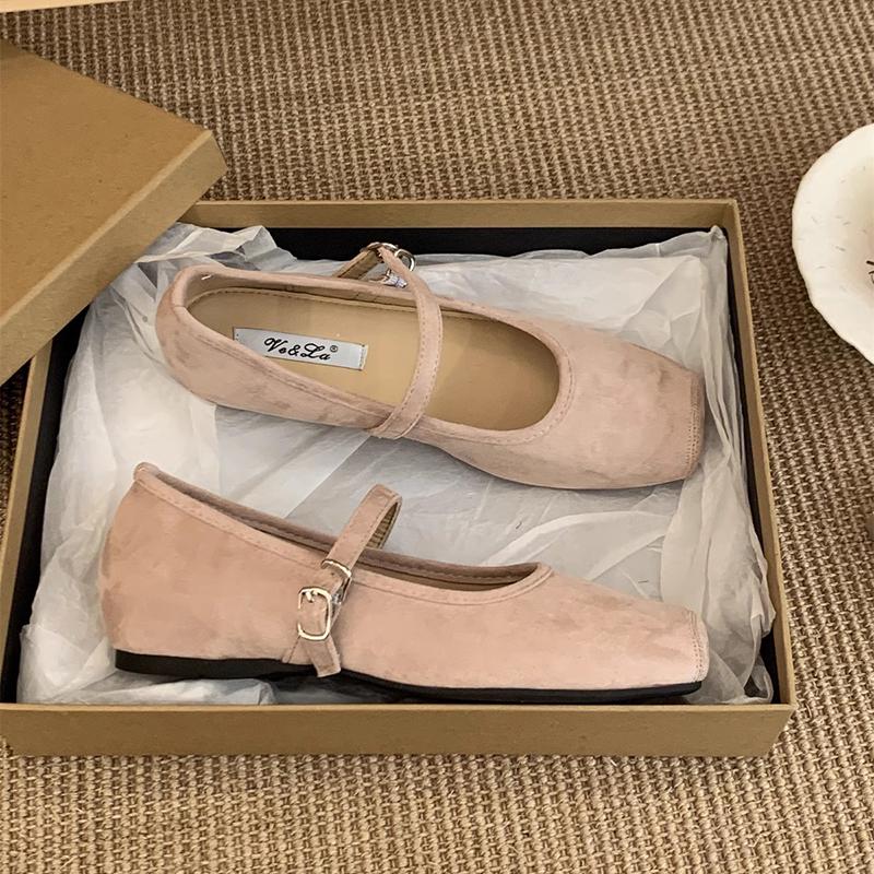 

Inner height increase square head shallow mouth single shoes women s spring new retro fairy gentle beanie shoes women s flat yellow ladyshoes 40 розовый