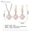 Trendy Elegant Natural Water Drop Zircon Dangle Earrings Rose Gold Color Jewelry Sets For Women Personality Party  Pendant Necklace