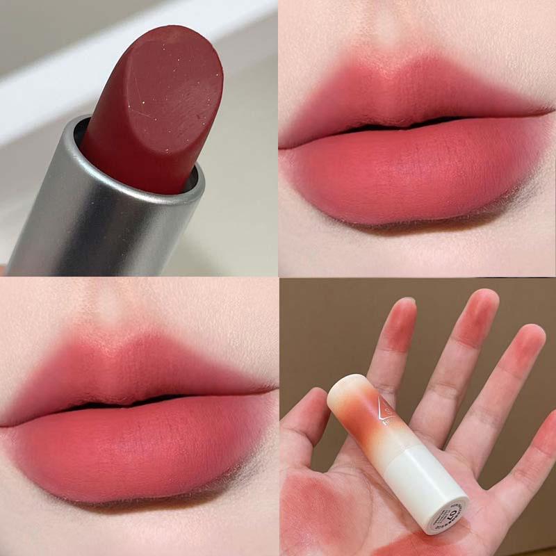 HERORANGE Матовая помада из прозрачного бархата: Пигментированный, Стойкий, Осветляет тон кожи, Зимний белый.