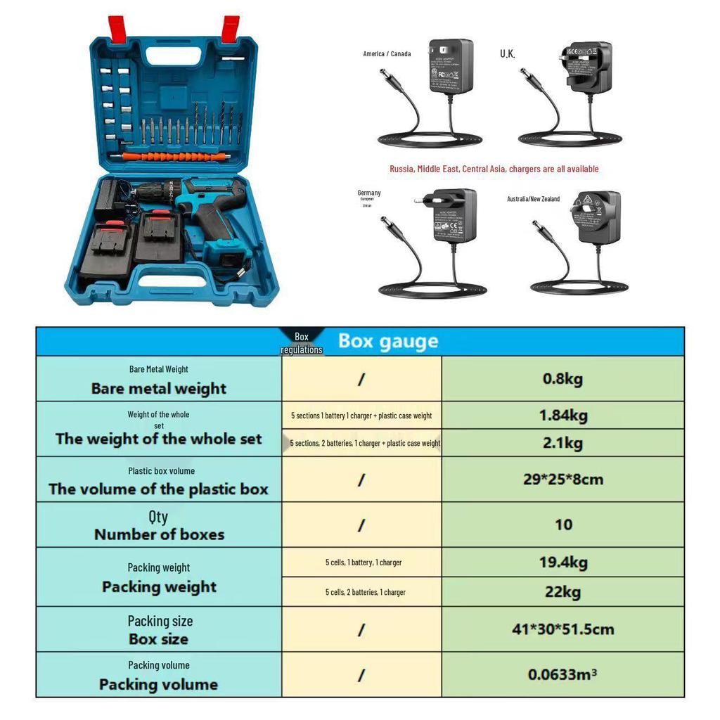 21V Multifunctional Cordless Impact Drill & Rechargeable Electric Screwdriver