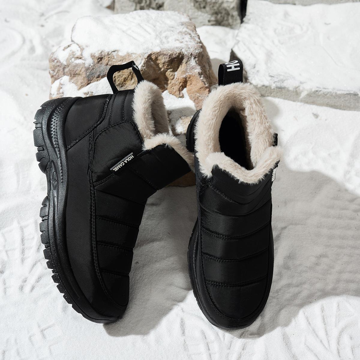 

Зимние теплые хлопковые ботинки Женские водонепроницаемые сноубутсы Большого размера Утепленные унисекс сноубутсы 36 чёрный