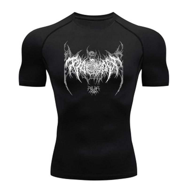 Compression Shirt for Men Fitness Gym Sport Running T-Shirt Rashgard High Elasticity Tops Tee Quick Dry Short Sleeve Elastic Tight