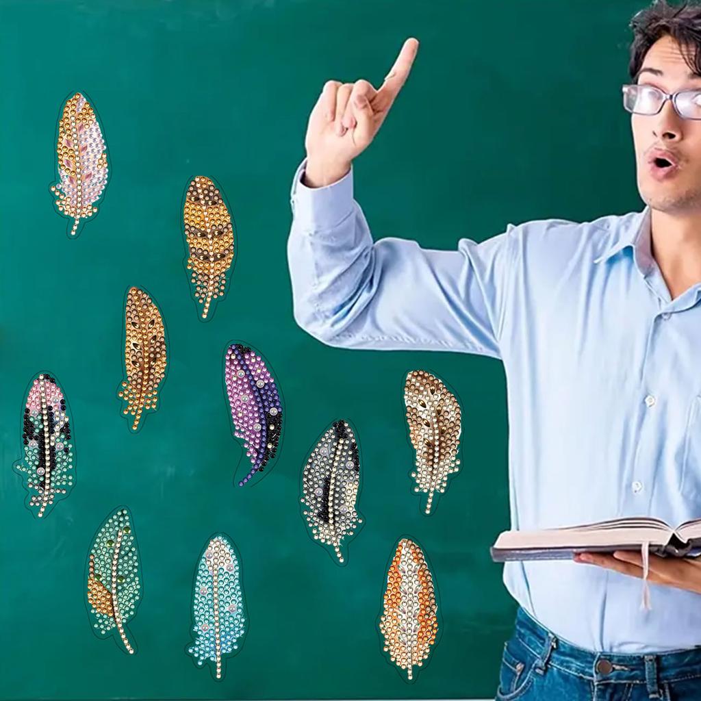 15pcs 2D/Flat Acrylic DIY Art Fridge Magnet Refrigerator Sticker Special-Shaped Drill for Adults Beginners Home Decor