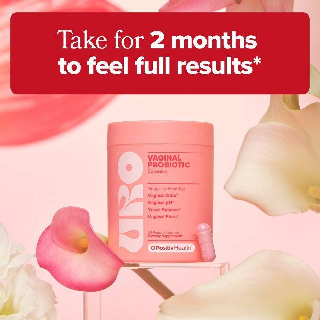 Probióticos Vaginales O Positiv URO para Mujeres Equilibrio del pH con Prebióticos y Lactobacillus – Promueve un Olor y Flora Vaginal Saludables, 60 Unidades (Paquete de 1)