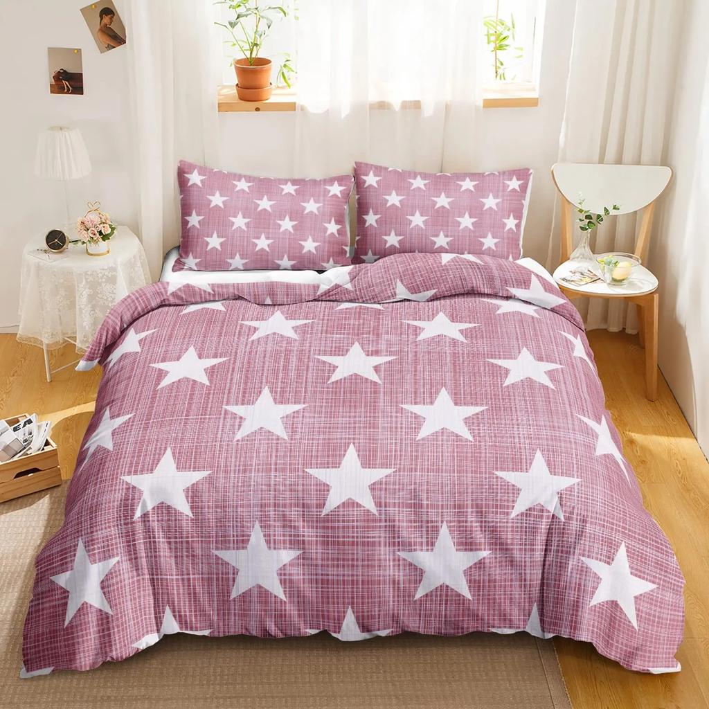 Star Printed Beding Set Quen Sized Dimensions Galaxy Soft Duvet Cover Set Boy Fantasy Universe Warm Comforter Cover Ultra-Soft Polyester Comfortable