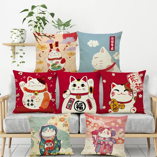 Cartoon Cat Printing Household Pillowcase Pillow Cover Decorative Pillowslip