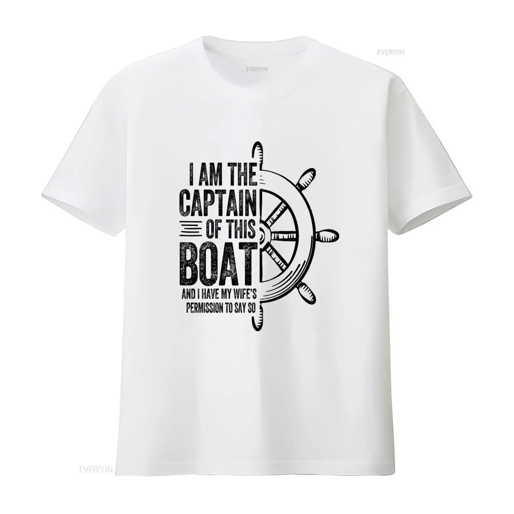 Mens Boating Captain T Shirt I Am The Of This Boat Sailing Skipper Design Vintage Washed Graphic Casual Stylish
