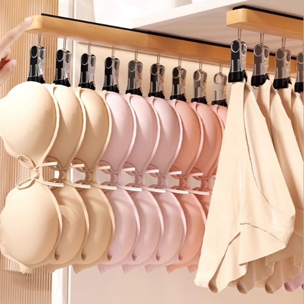 Punch Free Wooden Hats Hanger 8/12 Clips Clothes Drying Rack Wall Mounted Hat Holder  for Home