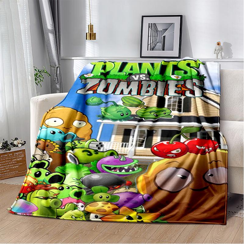 P-Plants vs. Z-Zombies Game Blanket Sofa Office Nap Peashooter Blanket Student Dormitory Bed Cover Customizable