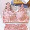 Youthful Lace Underwear Set: Wireless, Adjustable, Anti-Sagging, Side-Breasted Bra.