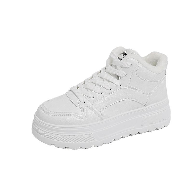 Winter Warm Snow Boots for Women Non-Slip Chunky Platform Sneakers With Faux Fur Lined Lace-Up Tennis Walking Shoes Women's Comfortable Short Booties
