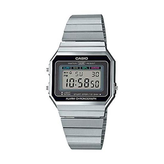 

CASIO Casio Стандартные часы для детей, мальчиков и девочек, дешевые Casio Chipkashi Digital Date, черные, серебристые, зарубежные, модель A700W-1A, мужские, женские [Товар]