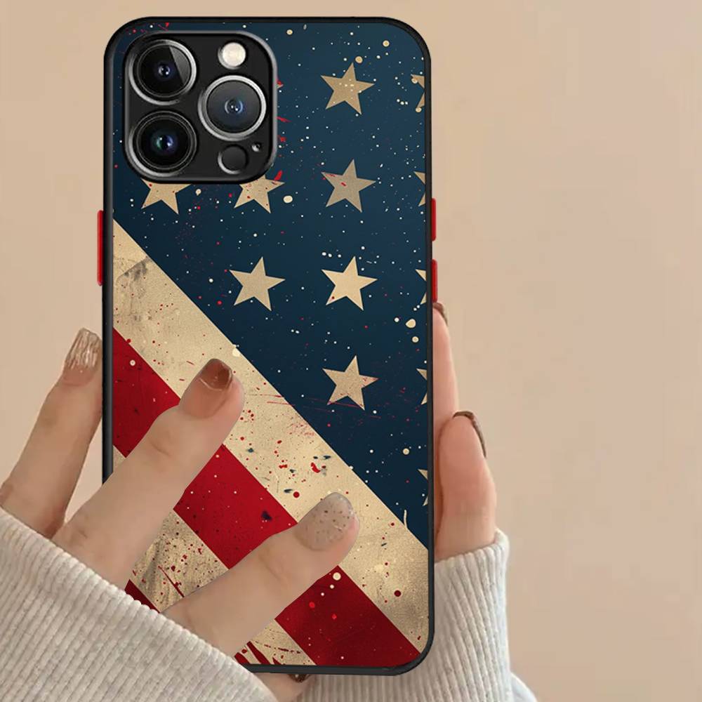 USA & UK Flaggen Hülle Für iPhone X XR XS 11 12 13 14 15 16 pro MAX mini Handyhülle Matt stoßfest