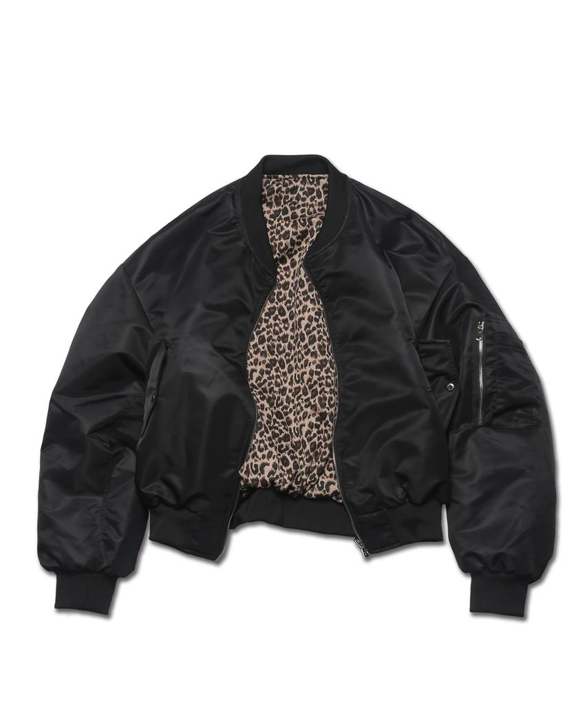 Rockpsycho Leopard Bomberjacke Schwarz