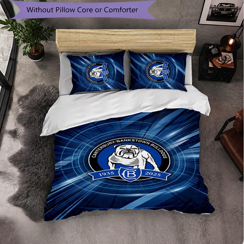 Canterbury-Bankstown Bulldogs Pattern Microfiber 3Pcs Bedding Set Decor Duvet Cover Set For Bedroom Home Use
