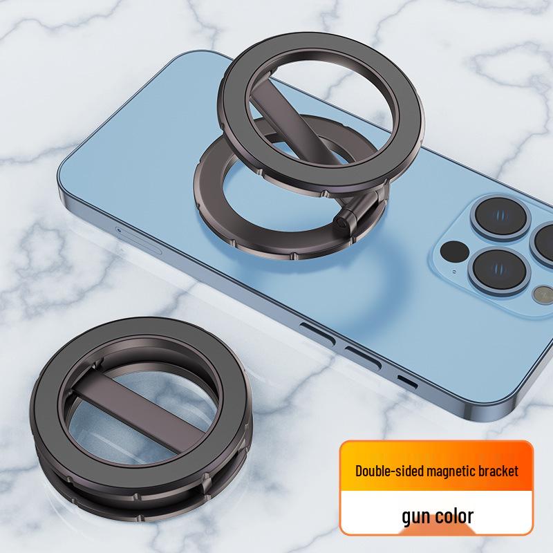 Double Head Magnetic Car Phone Mount - Dual-Sided Metal Stand for Streaming & Navigation