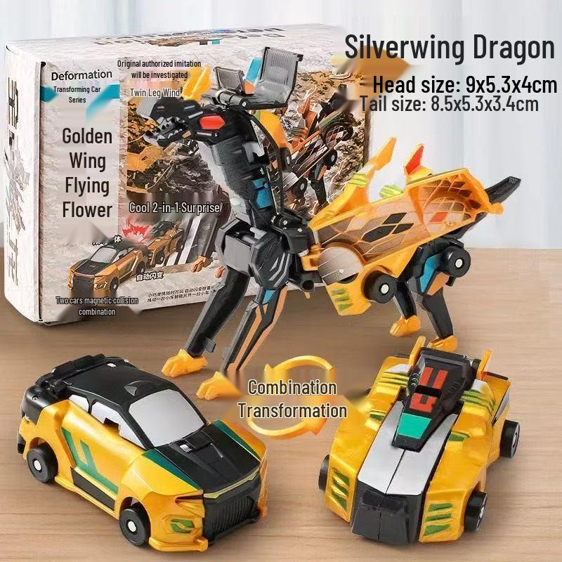 Offizielles Silverwing Dragon Magnetisches Verformungsspielzeugauto für Jungen und Mädchen