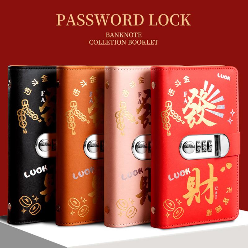 Par Sparer 100 Konvolutter Pengeutfordring Notatbok Med Passordlås Spareperm Gjenbrukbar Notatbok Bærbar Budsjettperm