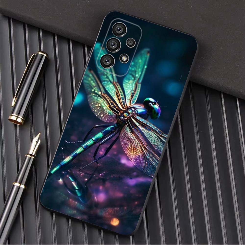 Dragonfly Animal Phone Case For Samsung Galaxy A13,A21s,A22,A31,A32,A52,A53,A71,A80,A91 Soft Black Shell