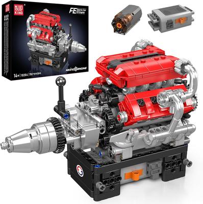MOULD KING 10204 Technické Hračky s Motorem Auta Motorizovaný FE Sportovní Vůz V8 Motor Stavební Kostka Cihla Dětský Vánoční Dárek