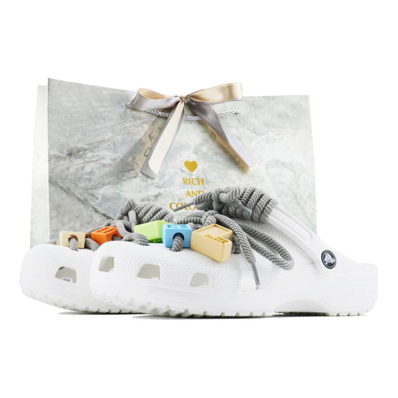 

Crocs Classic clog SDS Кирпичики EVA Кирпичики Лего Мультяшные Домашние Повседневные Пляжные Дырочные Туфли Унисекс Белые 43-44 белый