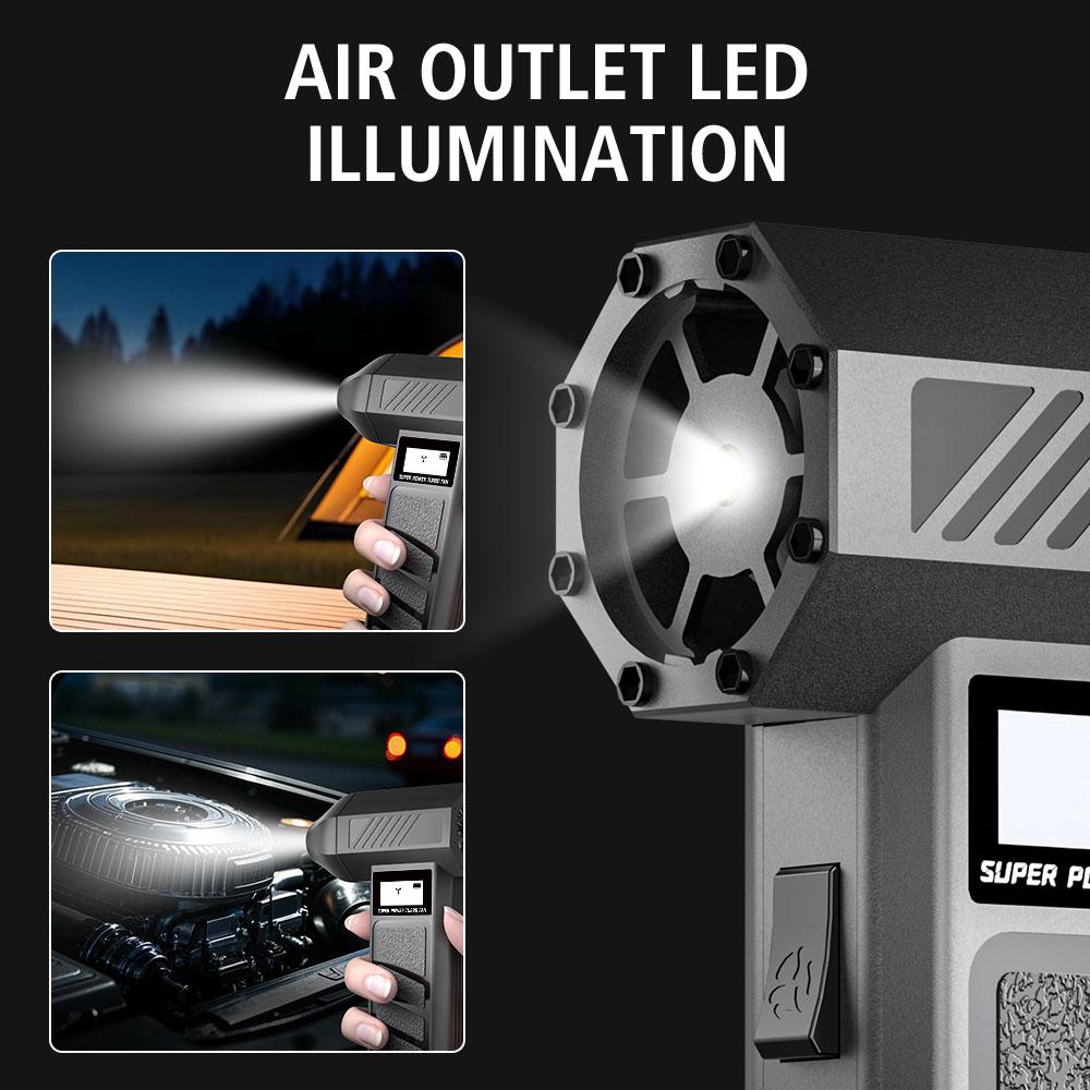 Gears adjustable Type C Charger Portable 130000 RPM Electric Air Duster Turbo Jet Fan Car Blowing Snow Car Accessories Cleaning Blower Tool
