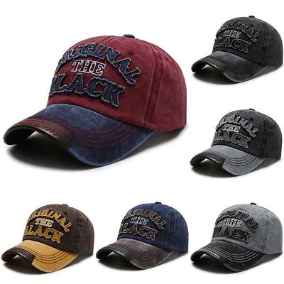 Verstellbarer Hut Mädchenhut Buchstabenhut 6 Farben Sportmütze Schwarzer Hut Vintage Stickerei Hut Herrenhut Gewaschener Stoff Baseballkappe Kappen Schmuckzubehör