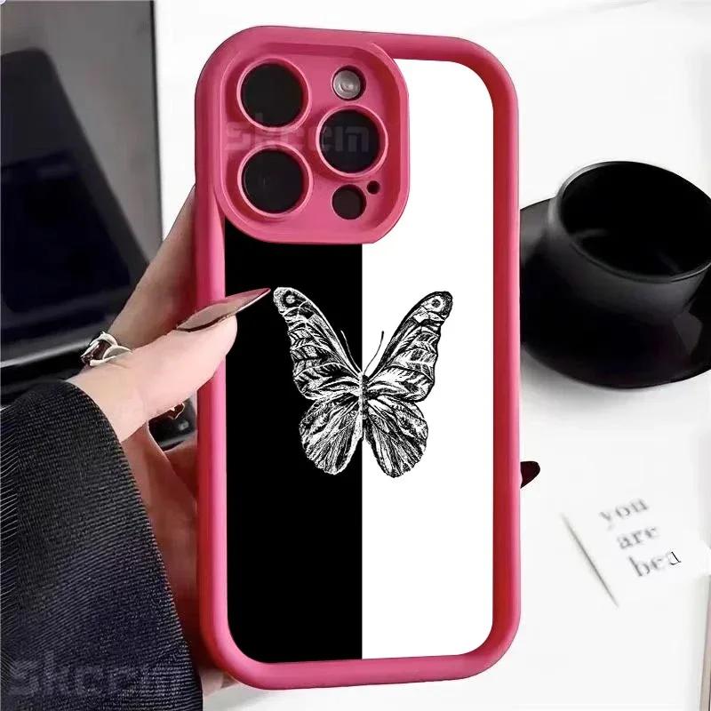 

Art Oil Painting Butterfly Silicone Phone Case For iPhone 16 15 14 13 12 11 Pro Max X XS XR 7 8 Plus Matte Shockproof Soft Cover iPhone XR