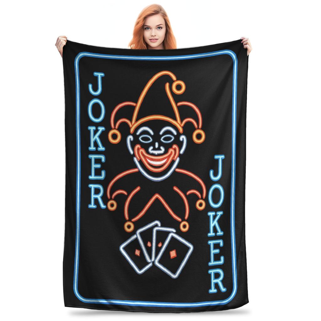 Balatro Playing Card Jocker Lusty Joker Blanket Flannel Multi-Function Soft Throw Blankets For Home Bedroom Plush Thin Quilt