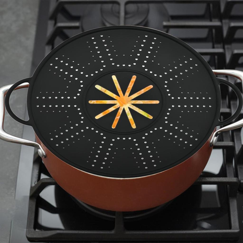 Silicone Spill Stopper Lid Anti Overflow Cover Splatter Screen Pan for Soup Pot, Frying