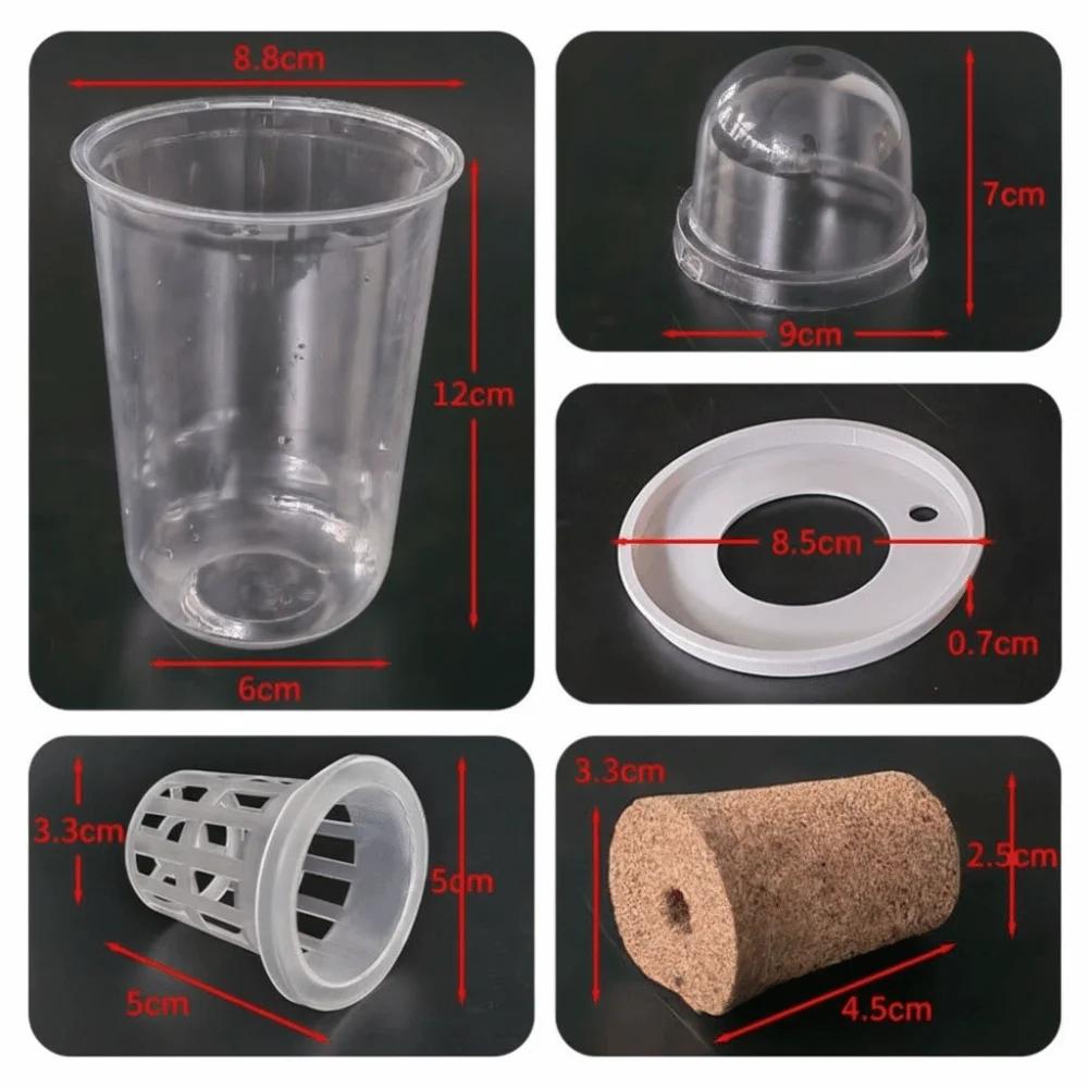 Plastic Material Hydroponic Seed Planter Pots Reusable Durable Seedling Baskets Transparent Plastic Cups Windowsill Gardening