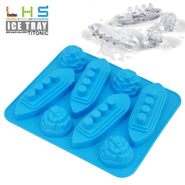 

Titanic Shaped Ice Cube Tray Mold - Creative Household Freezer for Self-made Ice Cubes синий