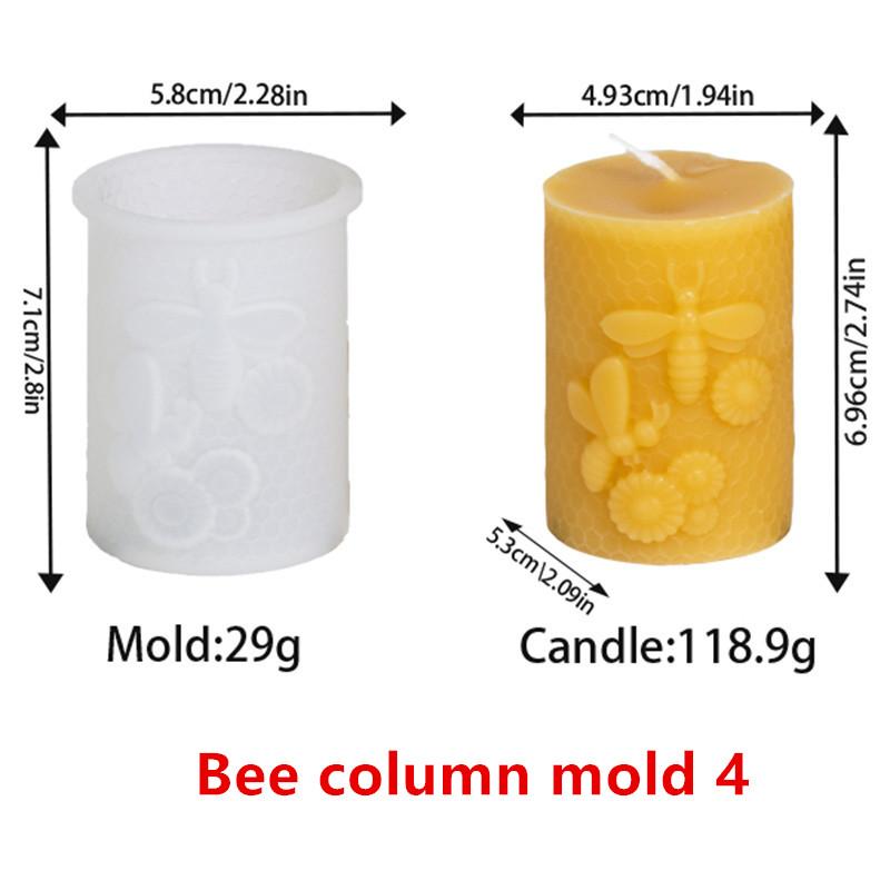 Honeycomb Silicone Candle Mold DIY Cylinder Column Bee Flower Designs Candles Gypsum Nature Themed Home Decor