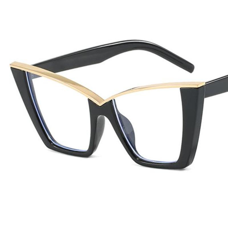 HOT Optical Eyeglasses Women Oversize Frame Spectacles Simplicity Eyewear Oversize Frame Google Anti-Blue Light Cat Eye Glasses