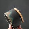 Cylindrical Mini Ceramic Tea Caddy with Wooden Lid Retro Household Sealed Bottle Box Candy Jar Jewelry Box Gift Jar Home Decor