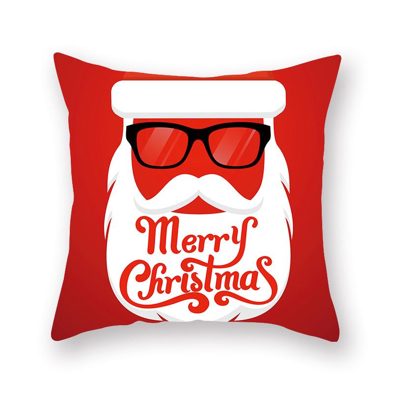 Cartoon Print Christmas Pillow Holiday Decoration Sofa Pillow Case Christmas Cushion