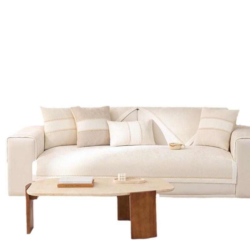 Modern Light Luxury Sofa Cushion Four Seasons Universal New Chenille Non-Slip Cushion Simple Leather Sofa Cover Cover Cloth