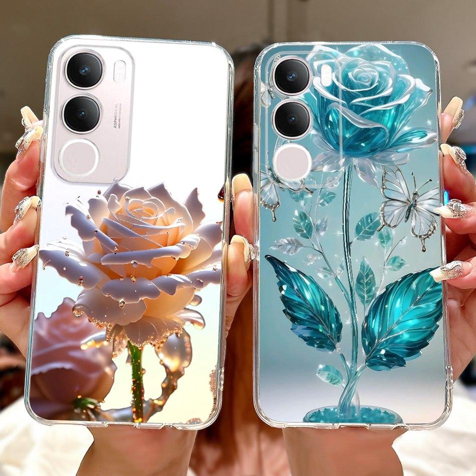 For Vivo Y19S V2419 Elegant Floral Butterfly Painting Phone Case For Vivo Y19s Y 19S 4G Soft Silicone TPU Cases