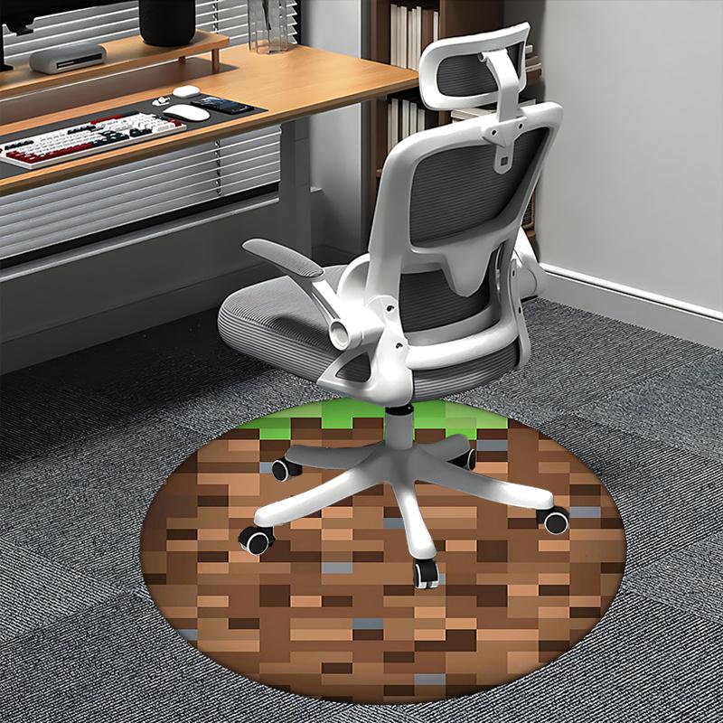 

Minecraft,Dirt Block Chair mat Round Rug Office carpet, Non slip, Suitable for Living Rooms, Bedrooms decor.1205365a 80cm by 80cm