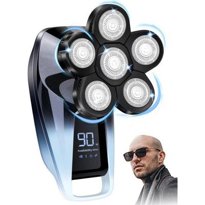Head Shaver for Men Bold Cordless Facial Wet and Dry Electric Baldness 6 In 1 Rechargeable Travel Hair Shaving Grooming Kit