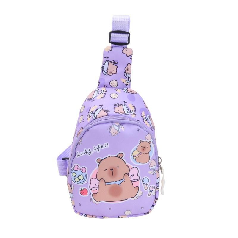 School Bag Kapibara Breast Bag, Baby Boy and Girl Mini Bag, Shoulder Crossbody Change Backpack