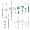 15Pcs  Acrylic Snowflake Ornaments Snowflake And Ice Crystal Hanging Decor for Christmas Tree Transparent Winter-Themed Craft Party Favor