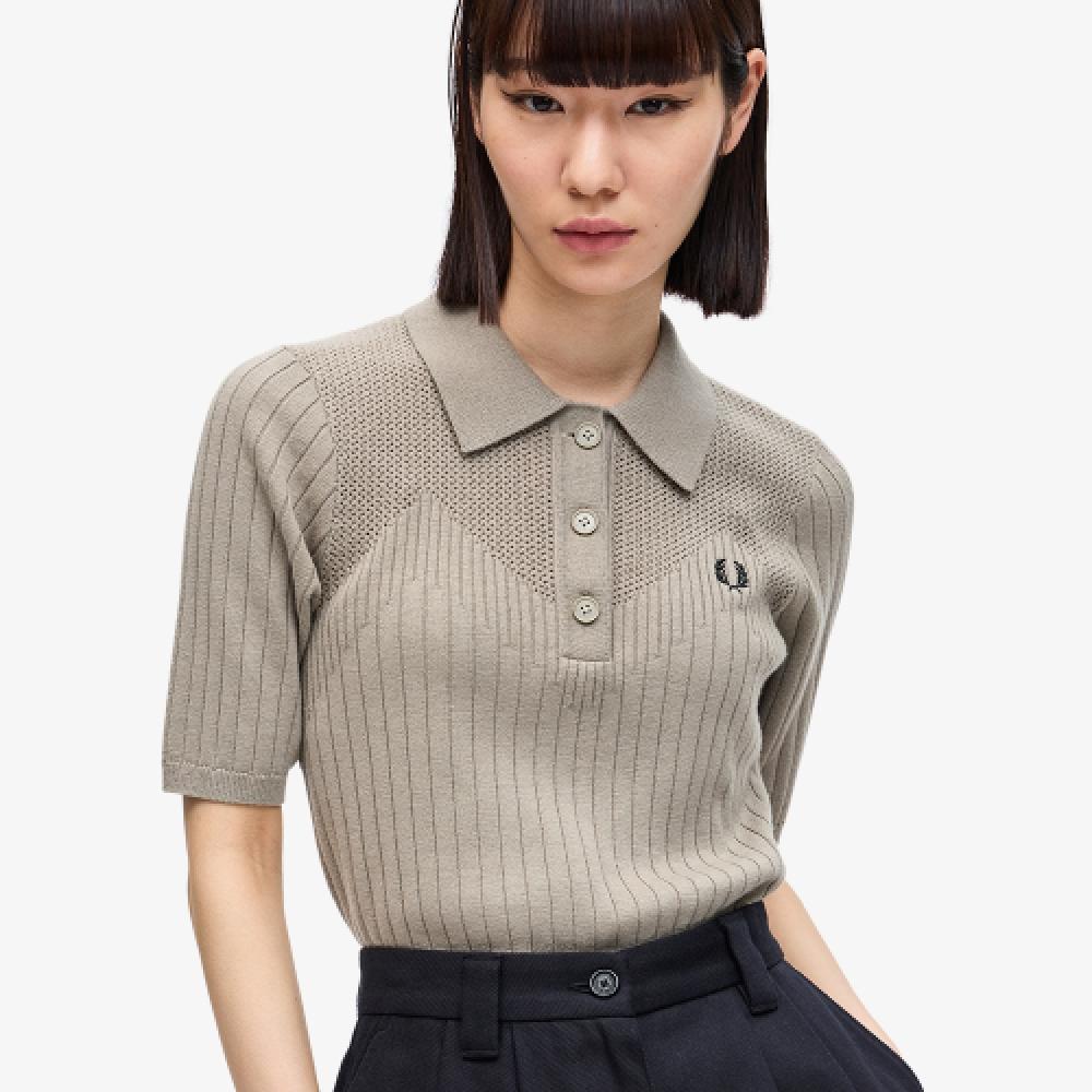Fred Perry [womens] Pointel Detail Wool Knit Shirt  U54  Afpf2417112 U54
