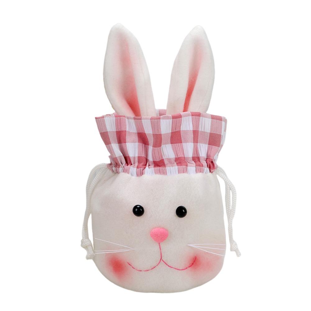 

Мультяшные пакеты для подарков на Пасху с кроликом, длинные плюшевые уши, товары для вечеринок, упаковочные мешочки, фестивальный розовый, зеленый, мешок на завязках 5x5x5cm розовый