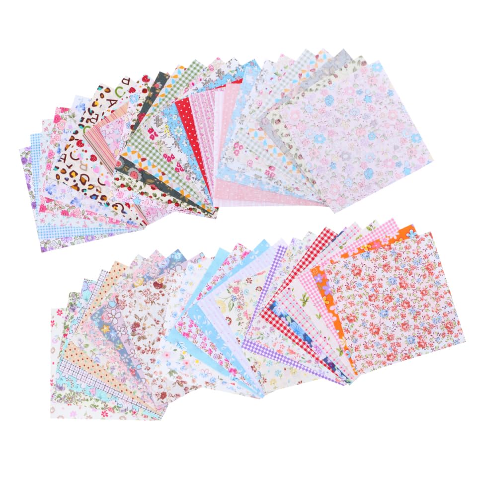 KESYOO Patchwork Fabric Scrap Floral Pure 50 Cotton Cutting Scandinavian Craft Supplies Set, Pattern, 15x15cm, Cotton, Pieces, Fabric, Cloth, Style,
