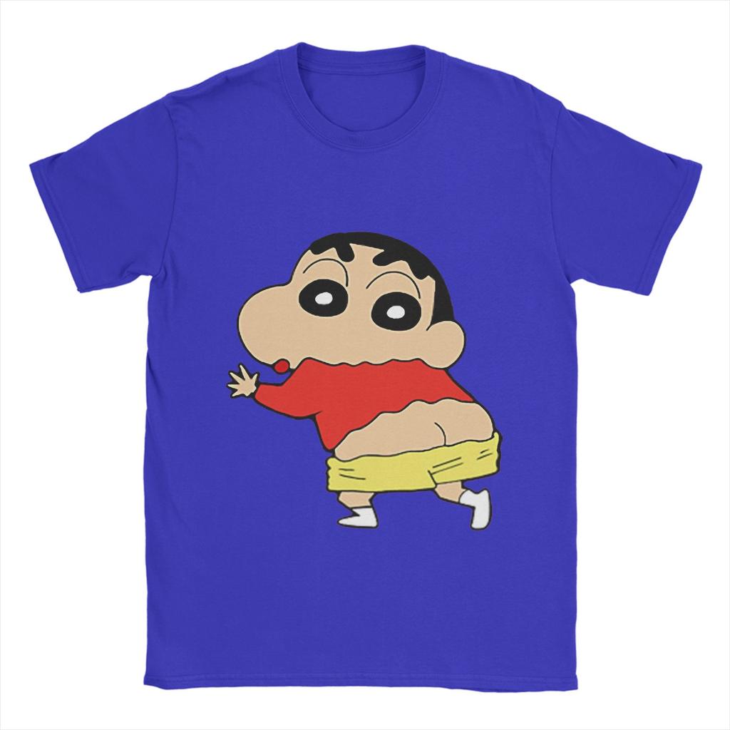 Crayon Shin-chan  T-Shirt Summer  100 Cotton T Shirts For Men Leisure Casual Tshirt Short Sleeve Aesthetic Clothes