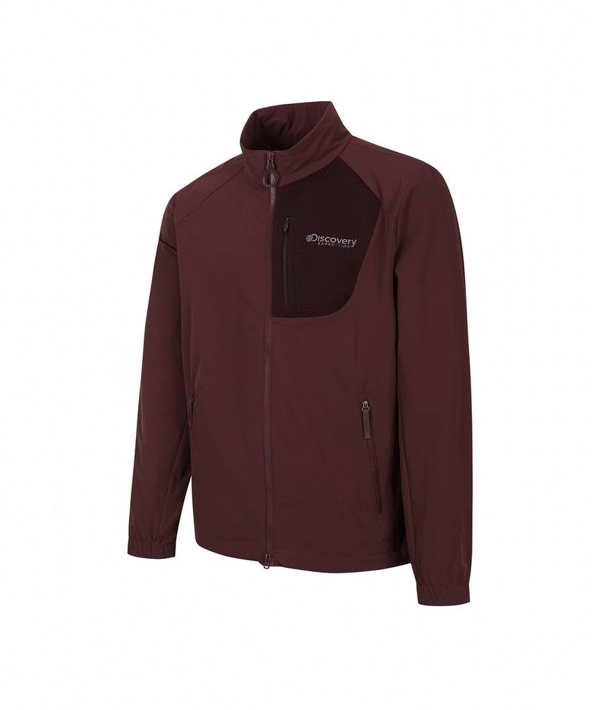 Discovery Expedition Men'S Outdoor Woven High-Neck Training Jacket (D/Wine)