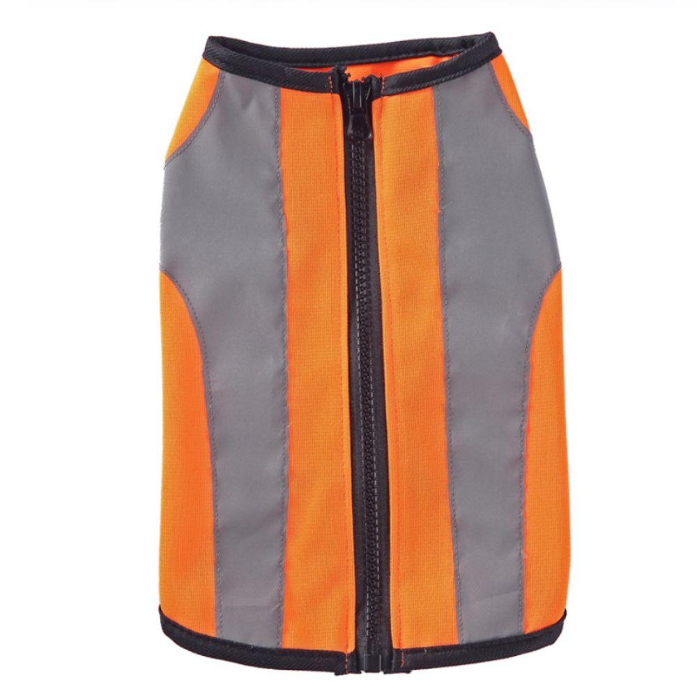 Fluorescent Orange Pet Dog Clothes Polyester Thin Fabric Night Visible Dog Outfit Night Walking
